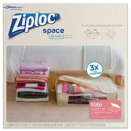 Large Organizer Tote Space Bags 5-Pack Storage Closet Organization Ziploc