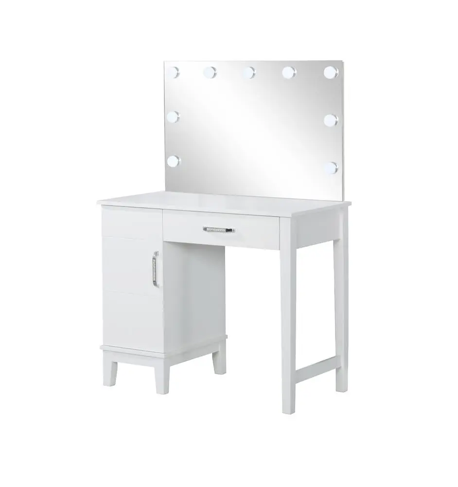 Elijah Vanity Set LED Lights White and Dark Grey