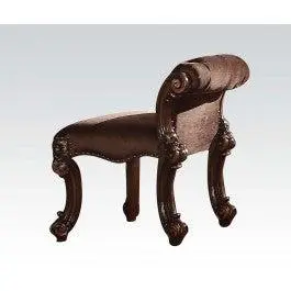 Acme Vendome Cherry Vanity Stool 22010 - Classic Dressing Seat
