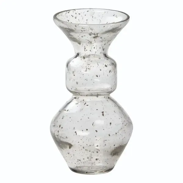 Ava Pebble Glass Vase Small - crystal