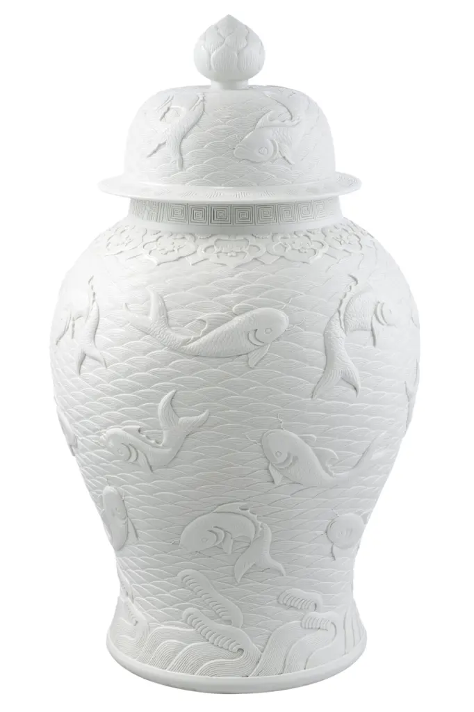 Eichholtz Voltaire White Ceramic Vase Elegant Home Decor
