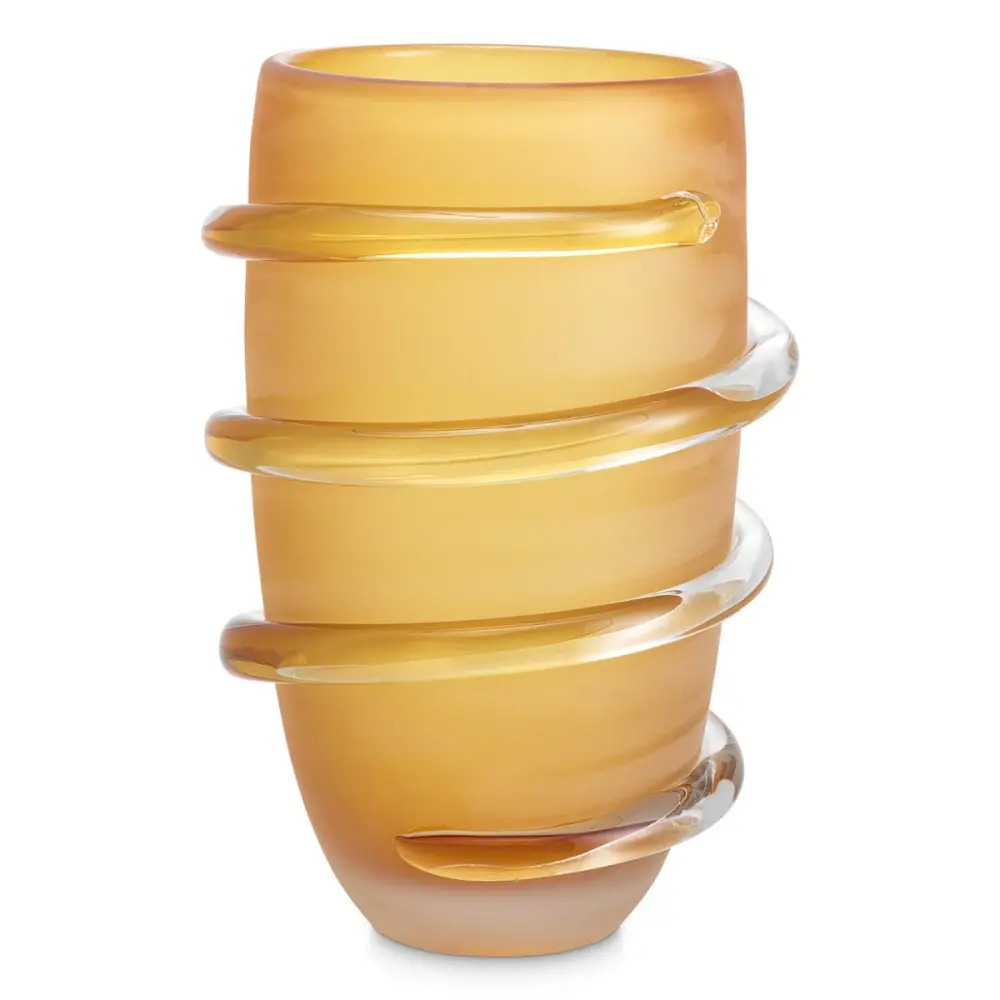 Eliano Big Frosted Vase - Amber