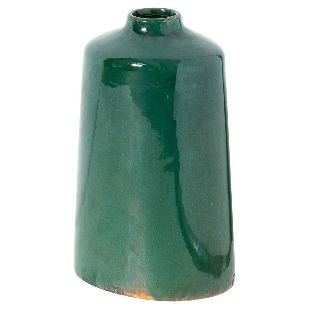 Garda Glazed Liv Vase - Emerald Centerpieces