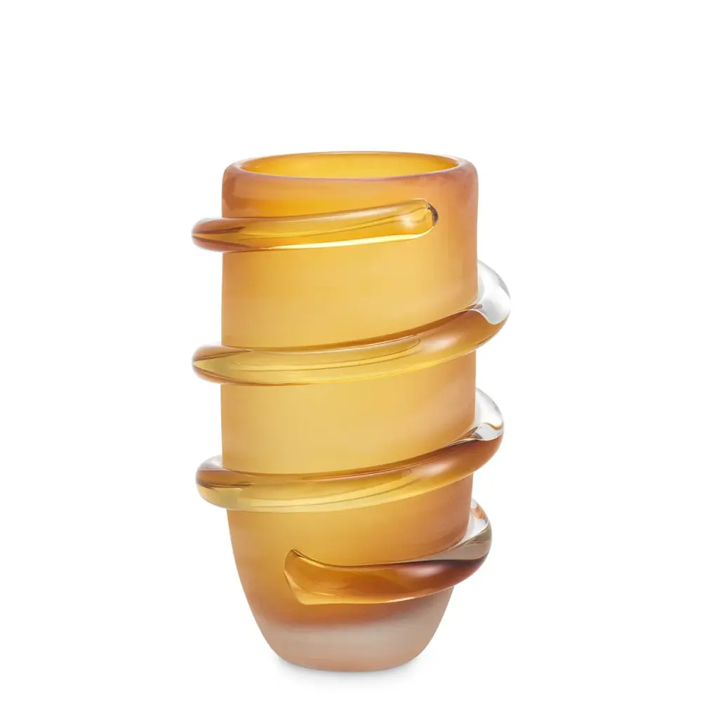 Modern Minimalist Eliano Tiny Frosted Vase - Amber