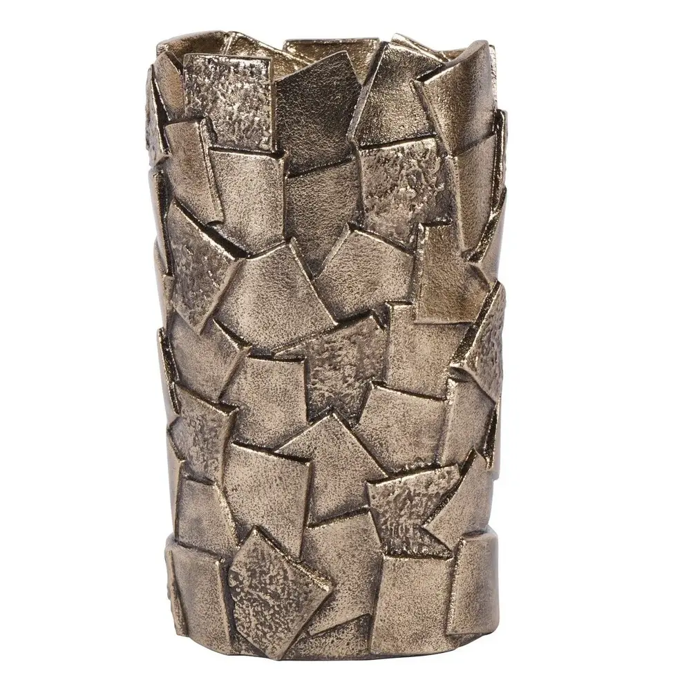 Tall Cylinder Montrose Cast Aluminium Decorative Vase - 25cm