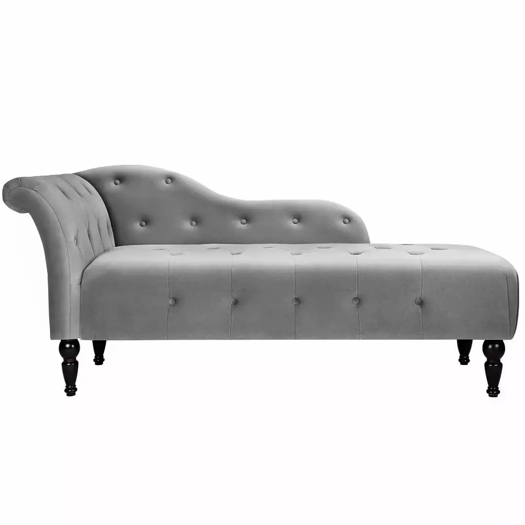 Chaise Lounge Indoor - Modern Velvet Lounge Chair Bedroom Grey Chaise CuisinSmart