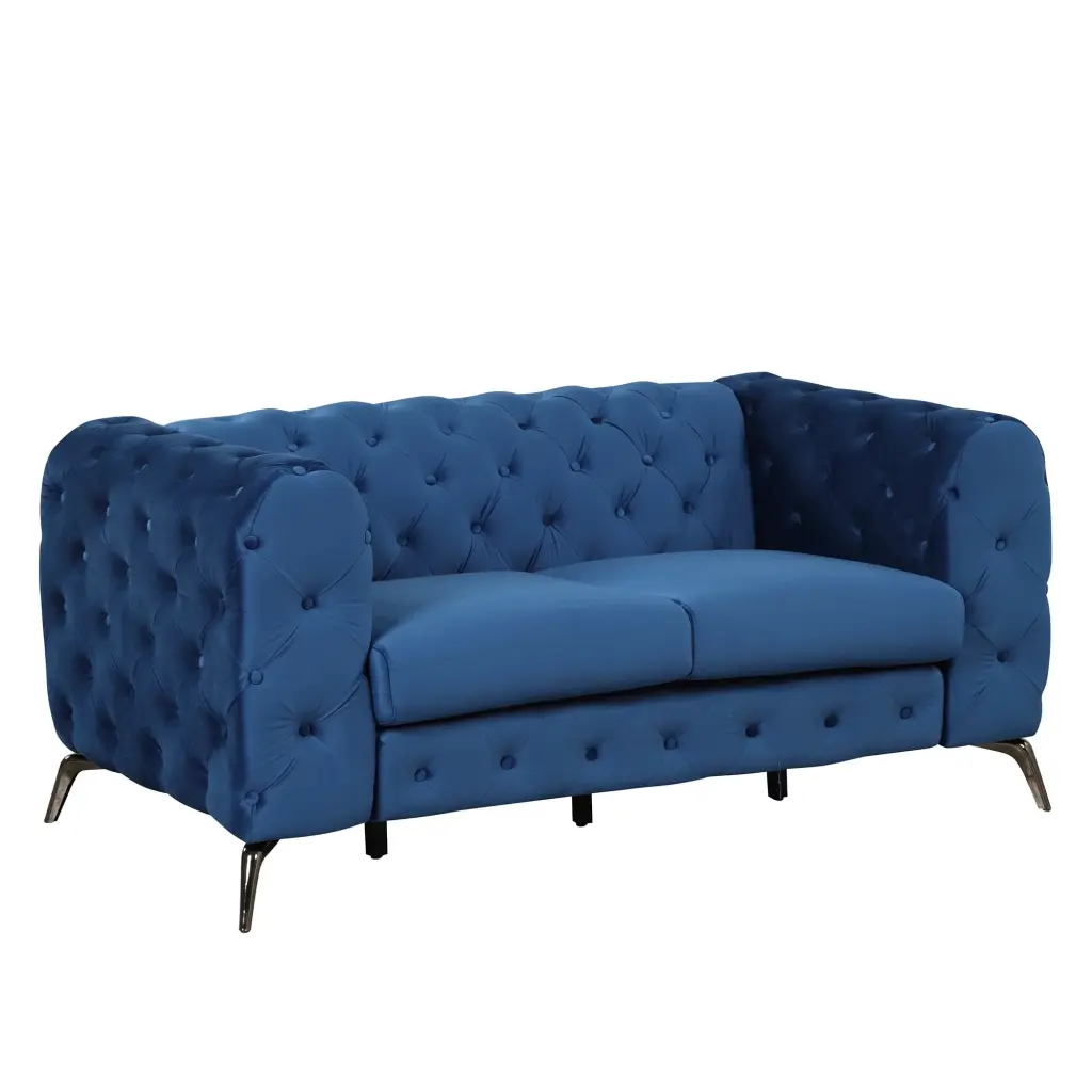 63 Velvet Upholstered Loveseat Sofa Button Tufted Back Small Spaces unknown