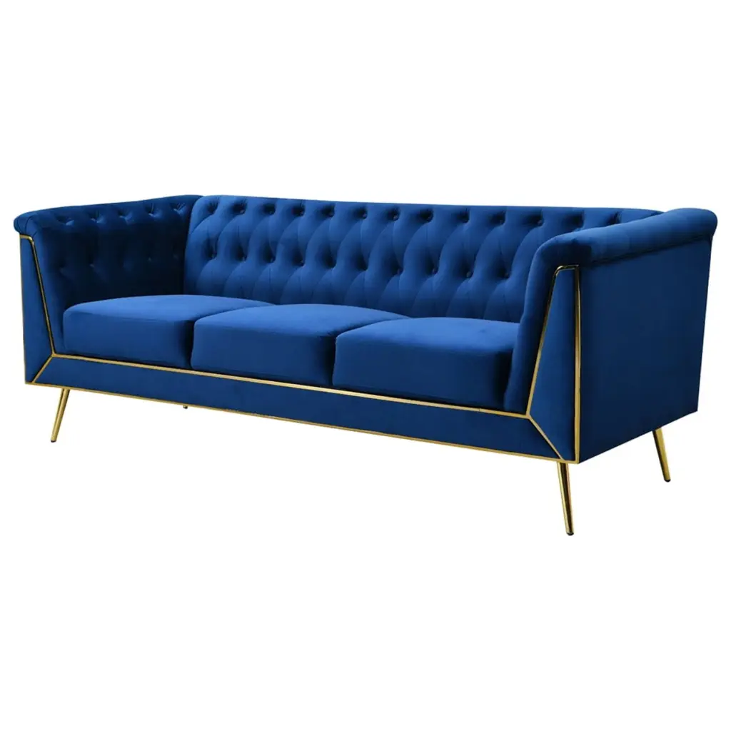 Windsor Flared Arm Velvet Sofa Blue Living Room Furniture Best Master Furniture