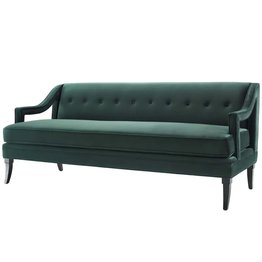 Modern Contemporary Urban Design Tufted Velvet Sofa Green Living Room Lounge