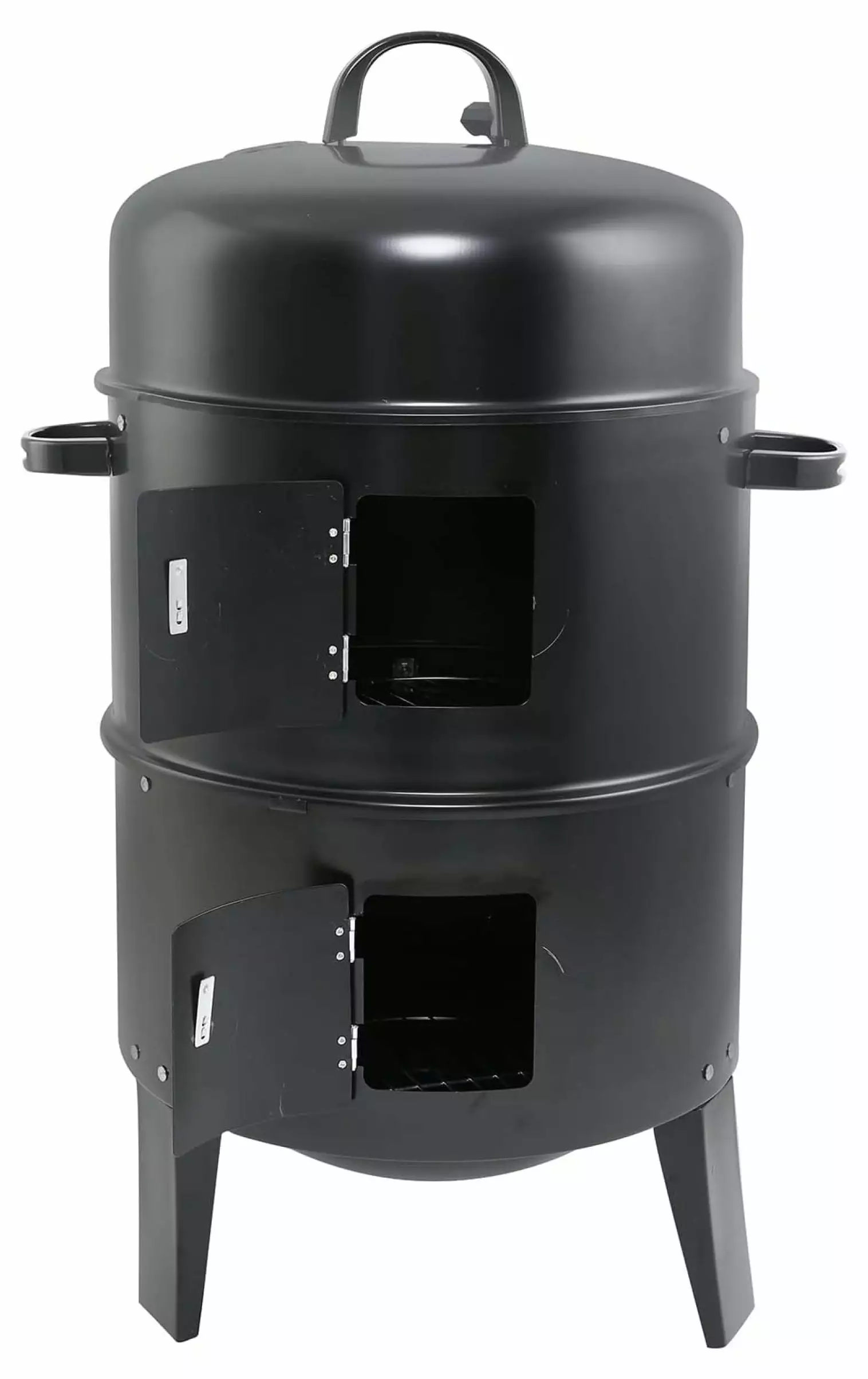 32 Charcoal Smoker BBQ Grill 3IN1 Outdoor Vertical Smoke Travel-friendly Meat Cooker Black YeSayH