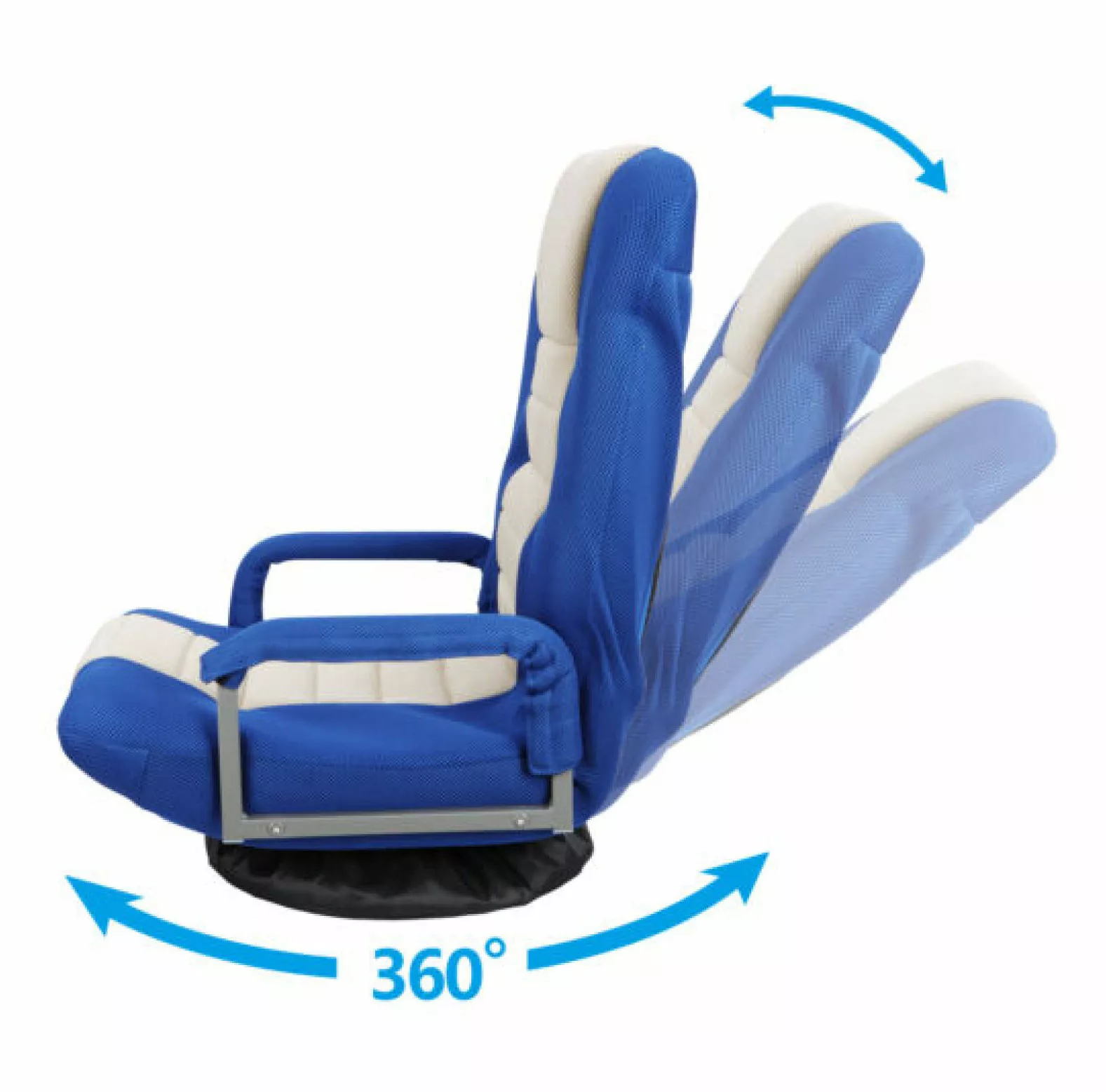 FENG20 360-Degree Swivel Floor Gaming Chair, Foldable Lazy Sofa Adjustable Backrest Living Room