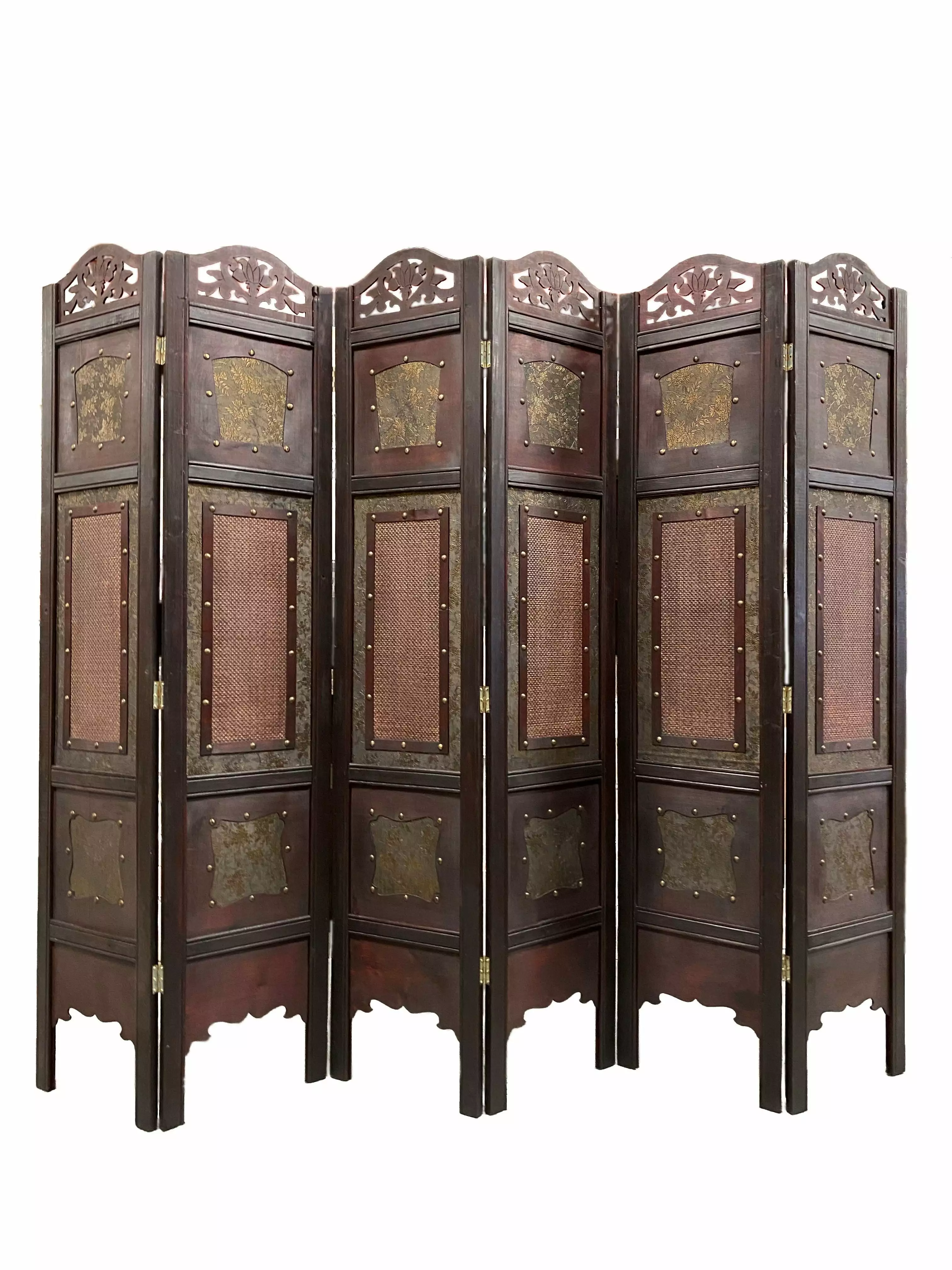 Vintage Oriental Style 6 Panels Screen Room Divider Folding Partition Asian Home