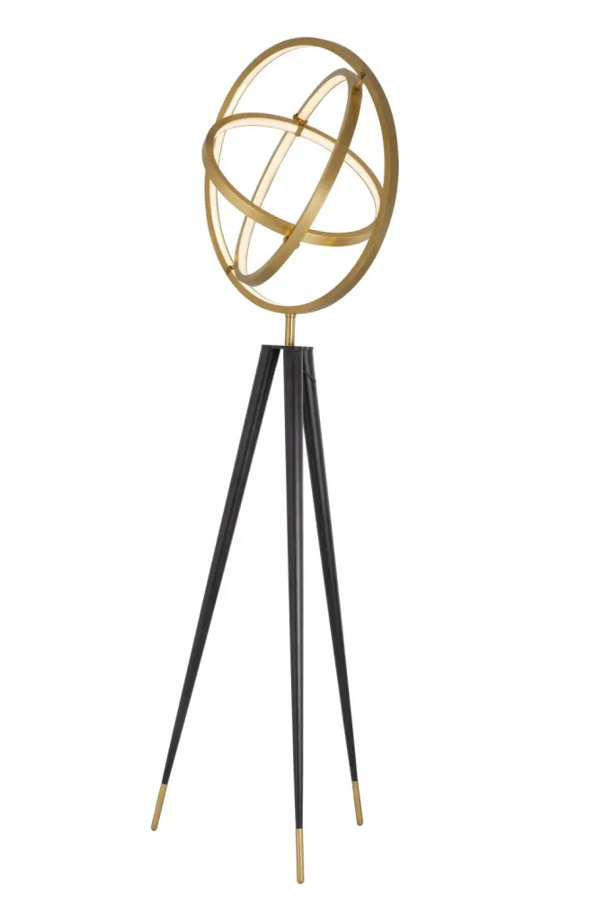 Brass Antique Floor Lamp Eichholtz Cassini Vintage Living Room Lighting