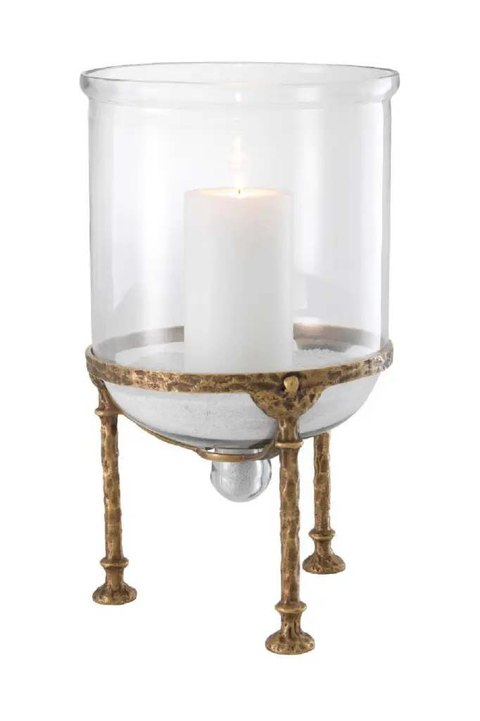 Brass Glass Bell Jar Hurricane Eichholtz Grace Vintage Home Decor