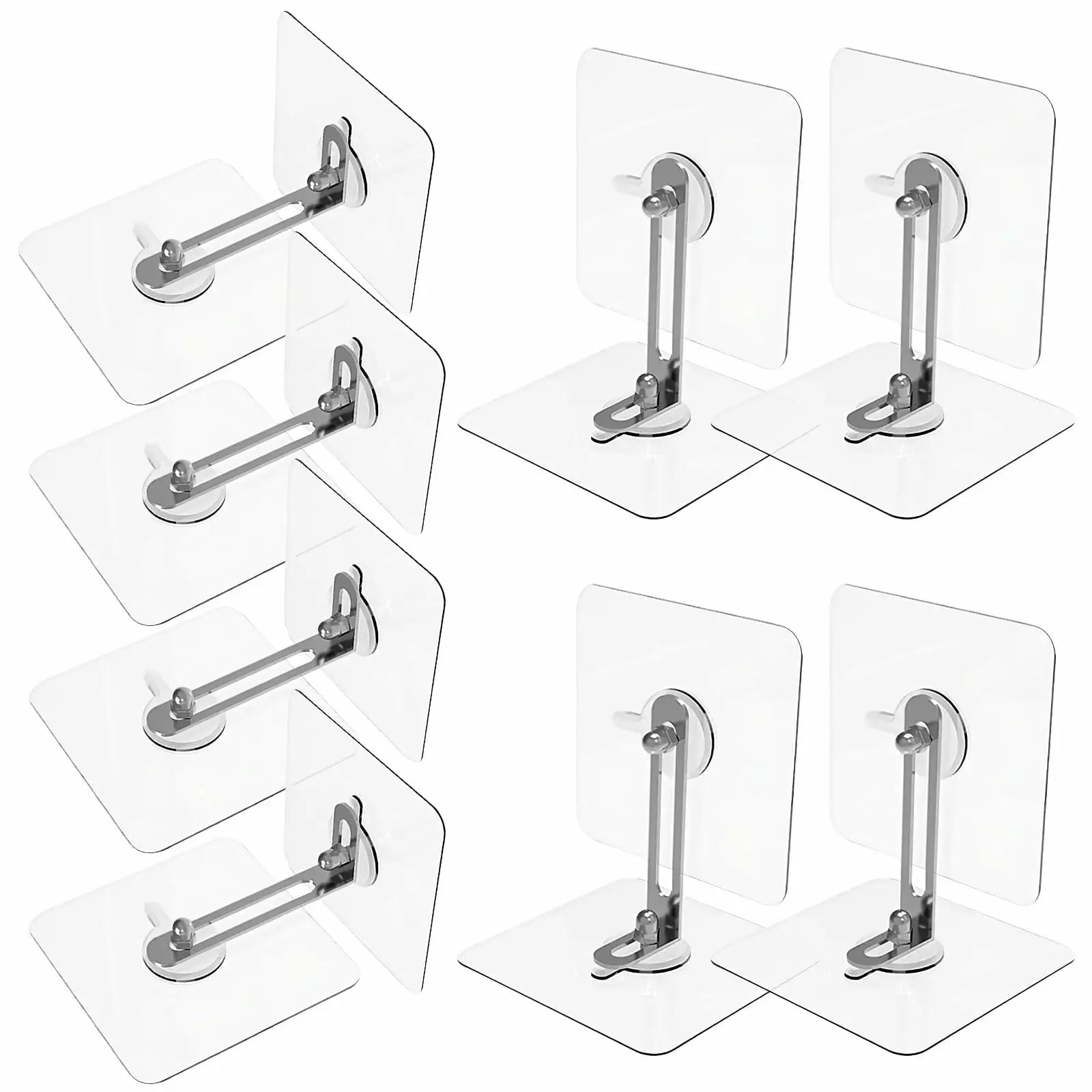 8 Pcs Adhesive Furniture Wall Anchors No Drill Fixed Stickers Bookcase Dresser Shelf Gardnery