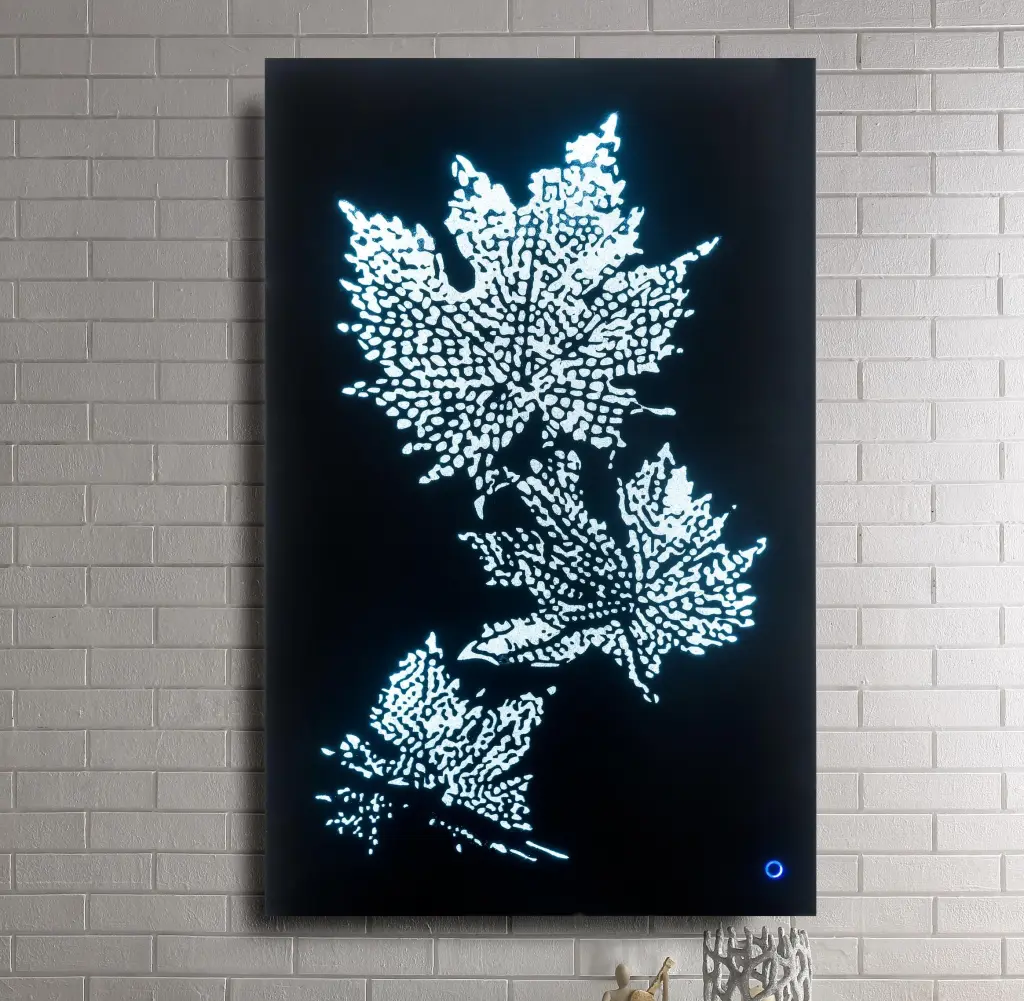 Hadrias Smoky Glass & Faux Crystal LED Wall Art Decor