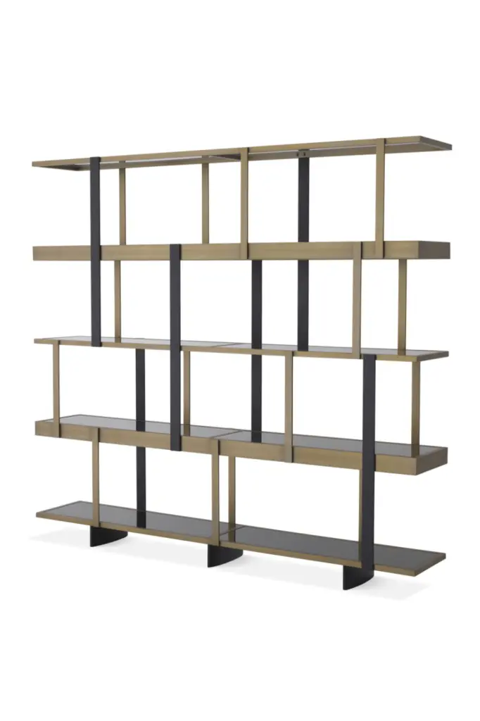Eichholtz Mercure Brass Wall Shelving Cabinet Modern Storage Solution