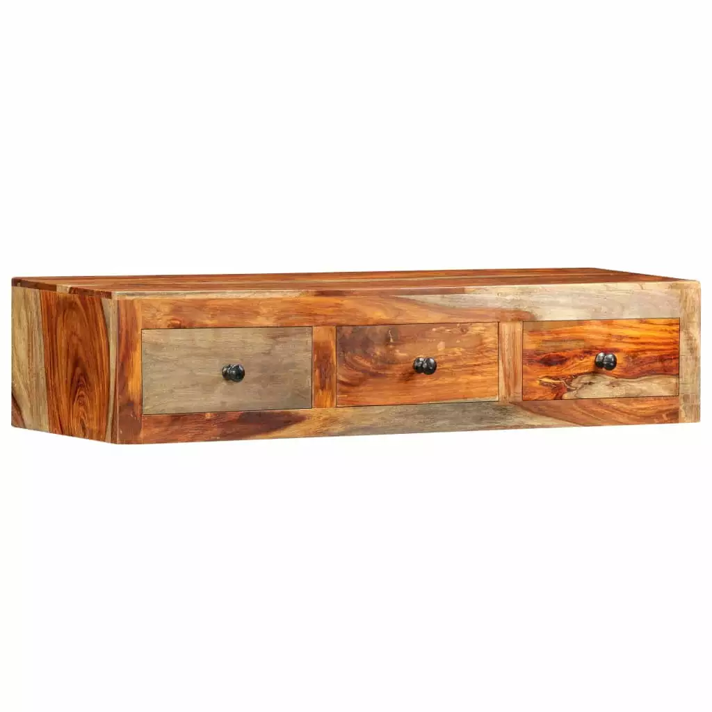 vidaXL Solid Sheesham Wood Wall Console Table 39.3x9.8x7.8 Entryway Console