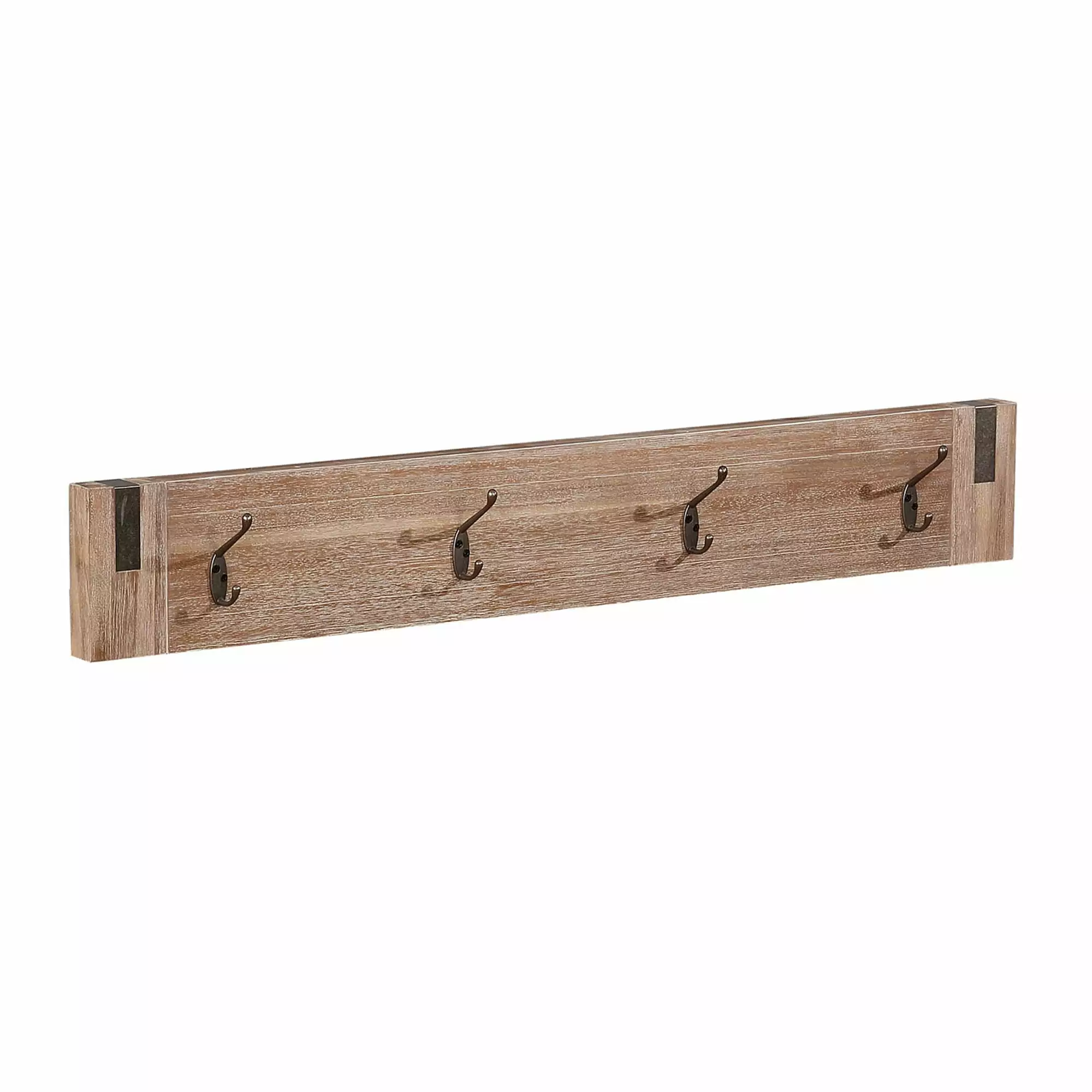 Alaterre Woodstock Acacia Wood Metal Inset Coat Hook Brushed Driftwood Benches
