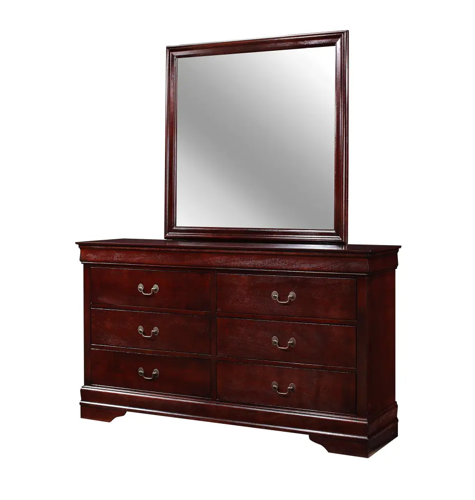 LOUIS PHILIP BEDROOM MIRROR - Classic Cherry Wood Framed Mirror