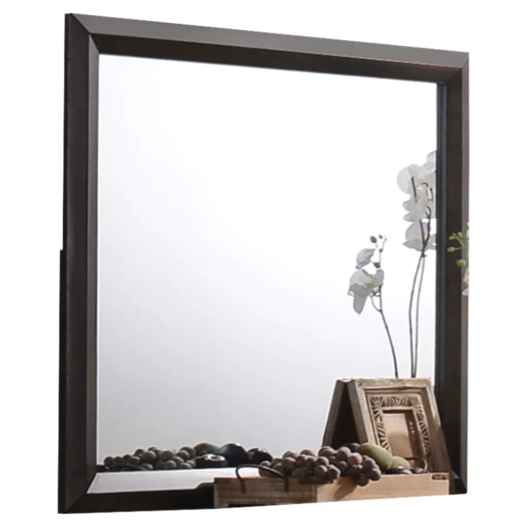 Merveille Espresso Mirror - Elegant Wall Mirror Bedroom or Entryway Decor