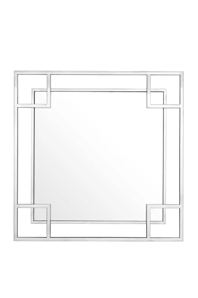 Silver Geometric Frame Mirror Eichholtz Morris Modern Wall Decor