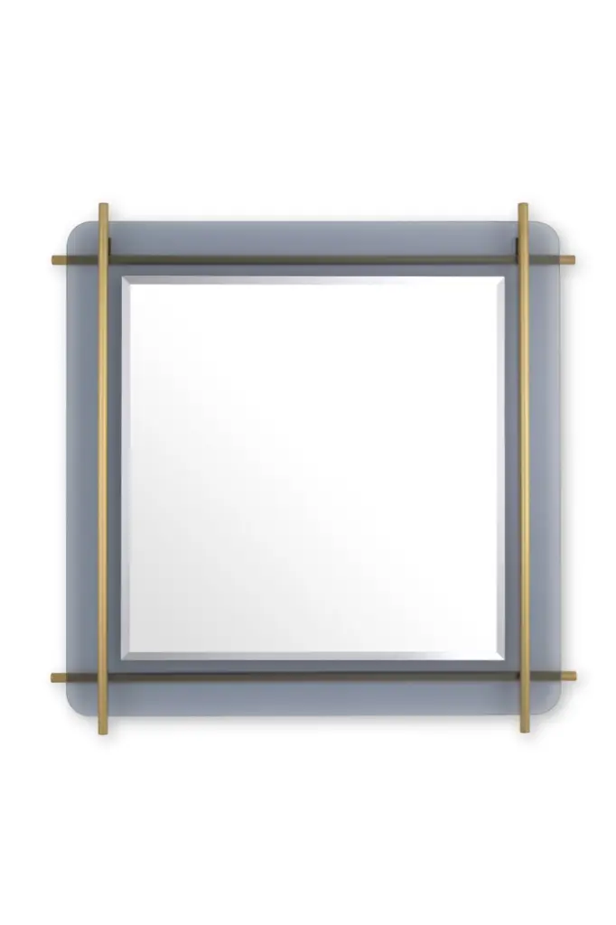 Square Brass Bevelled Mirror Eichholtz Quinn Wall Decor