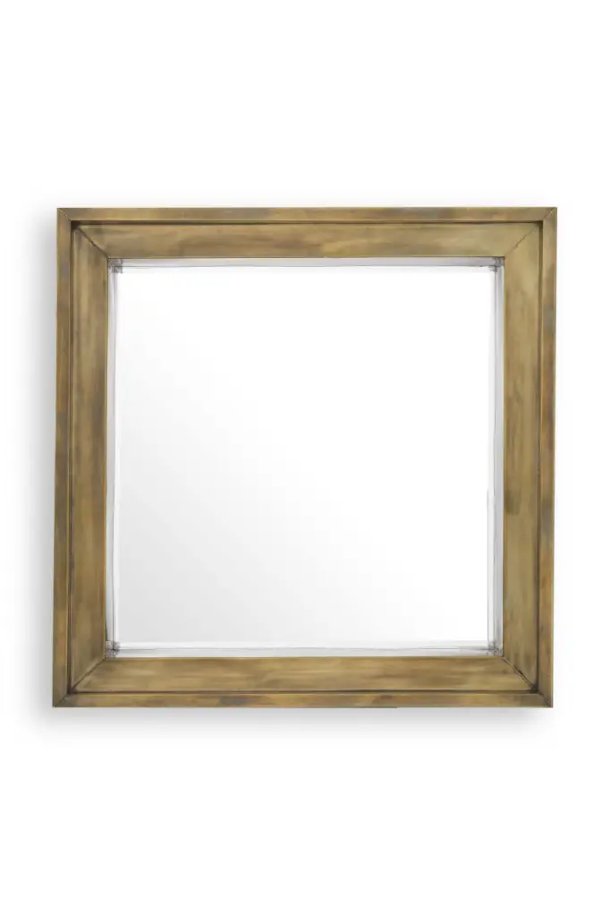 Vintage Brass Square Mirror Eichholtz Magenta Elegant Wall Decor