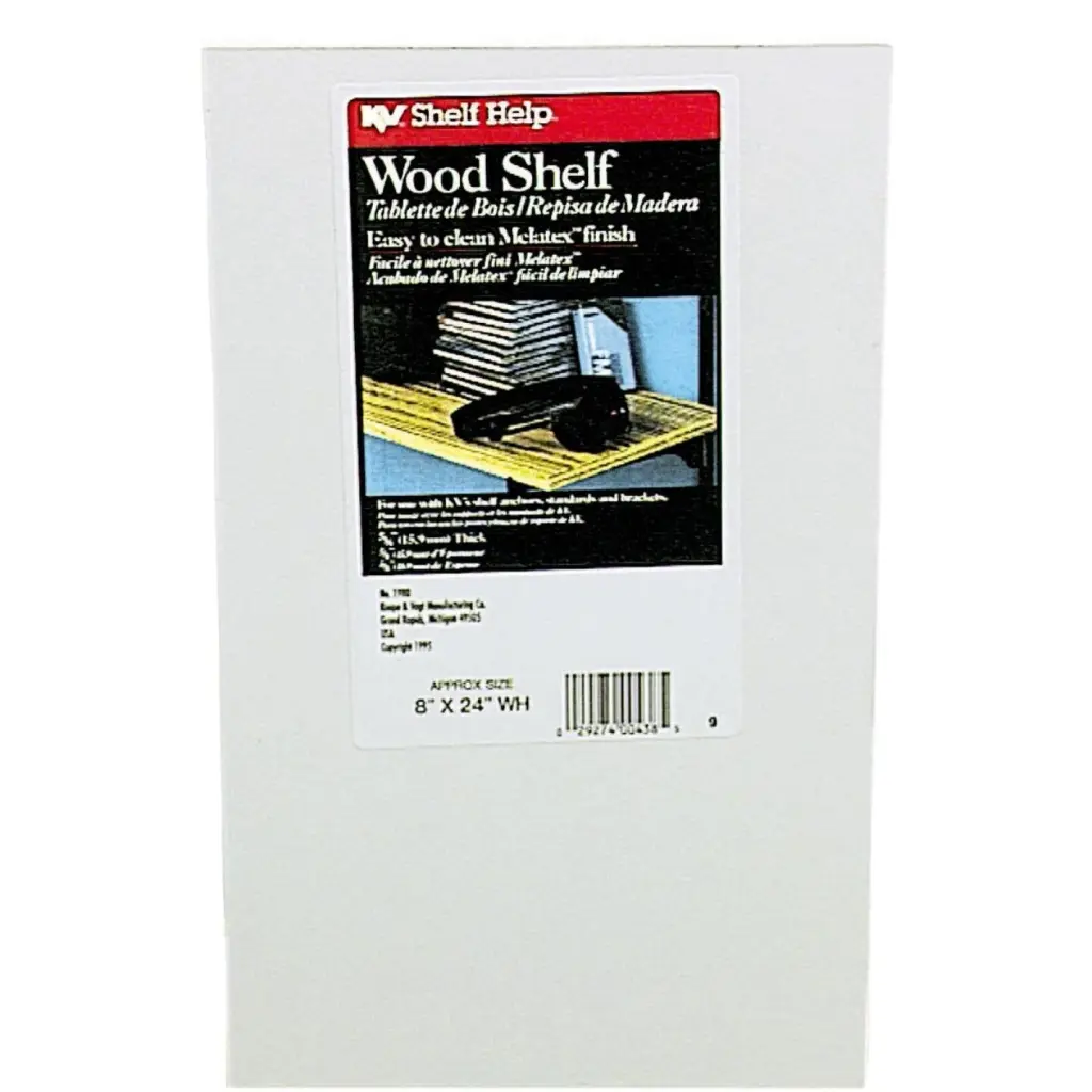 Knape & Vogt 8-Inch x 24-Inch White All-Purpose Shelf Knape u0026 Vogt