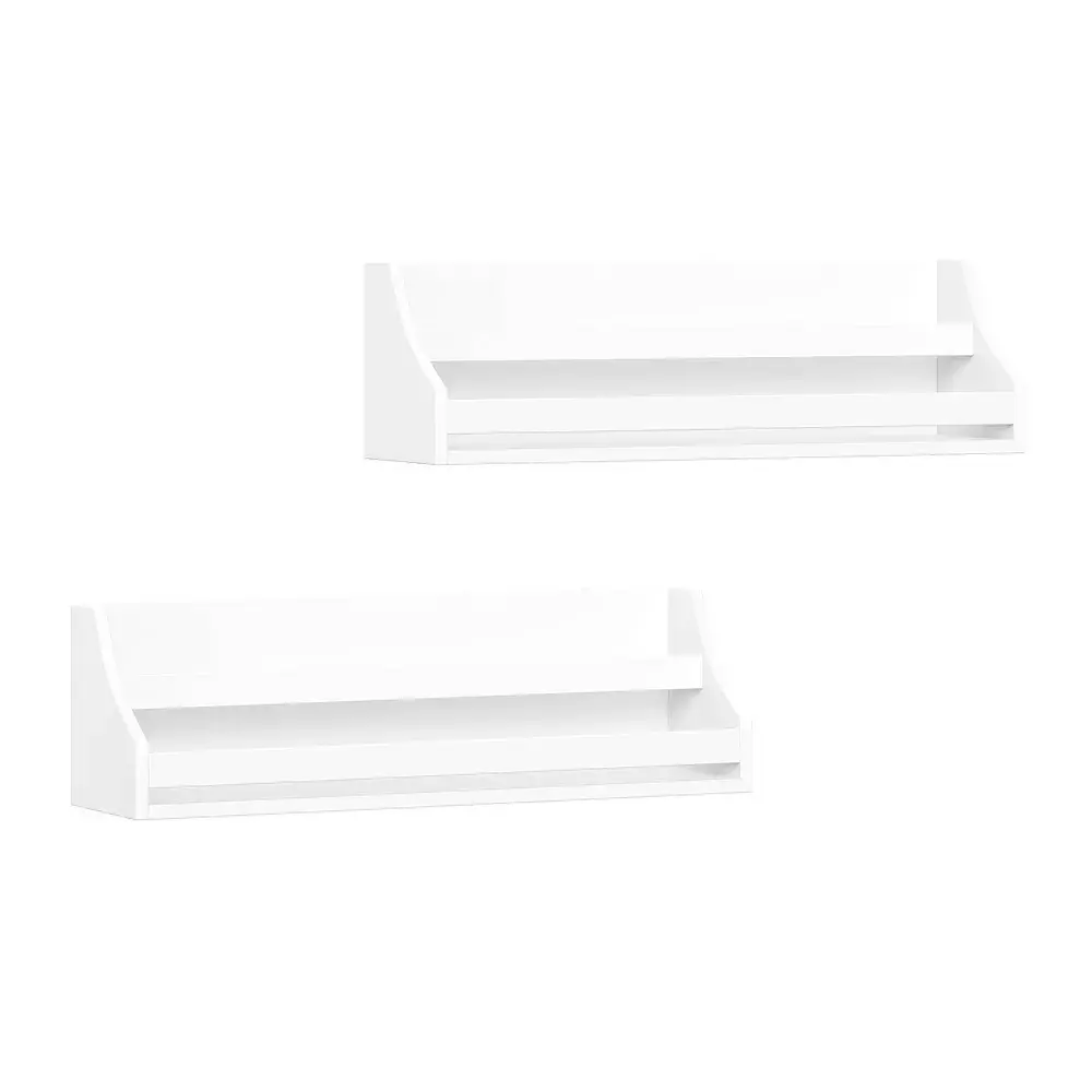 2pk Kids' Book Nook Wall Bookshelf Set White - RiverRidge Home