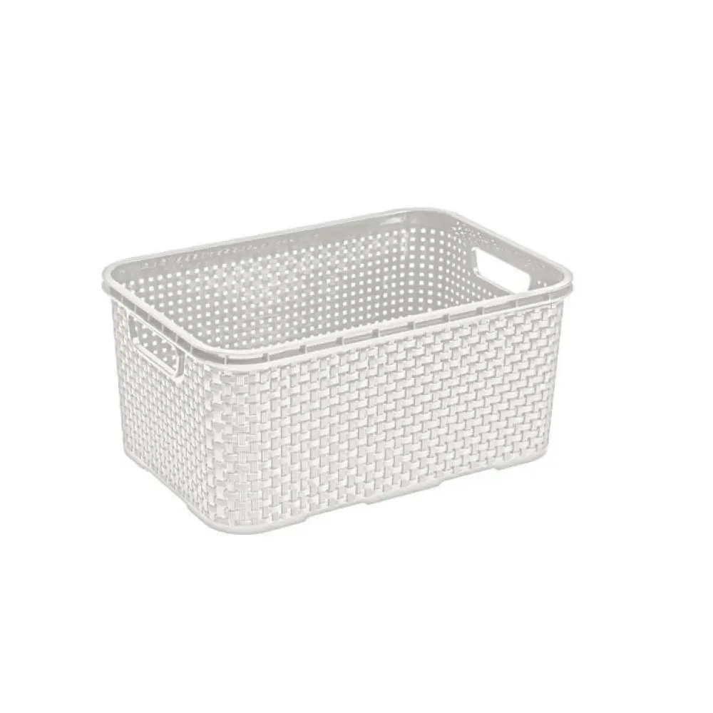 BranQ Rattan 7L storage basket antique white supports