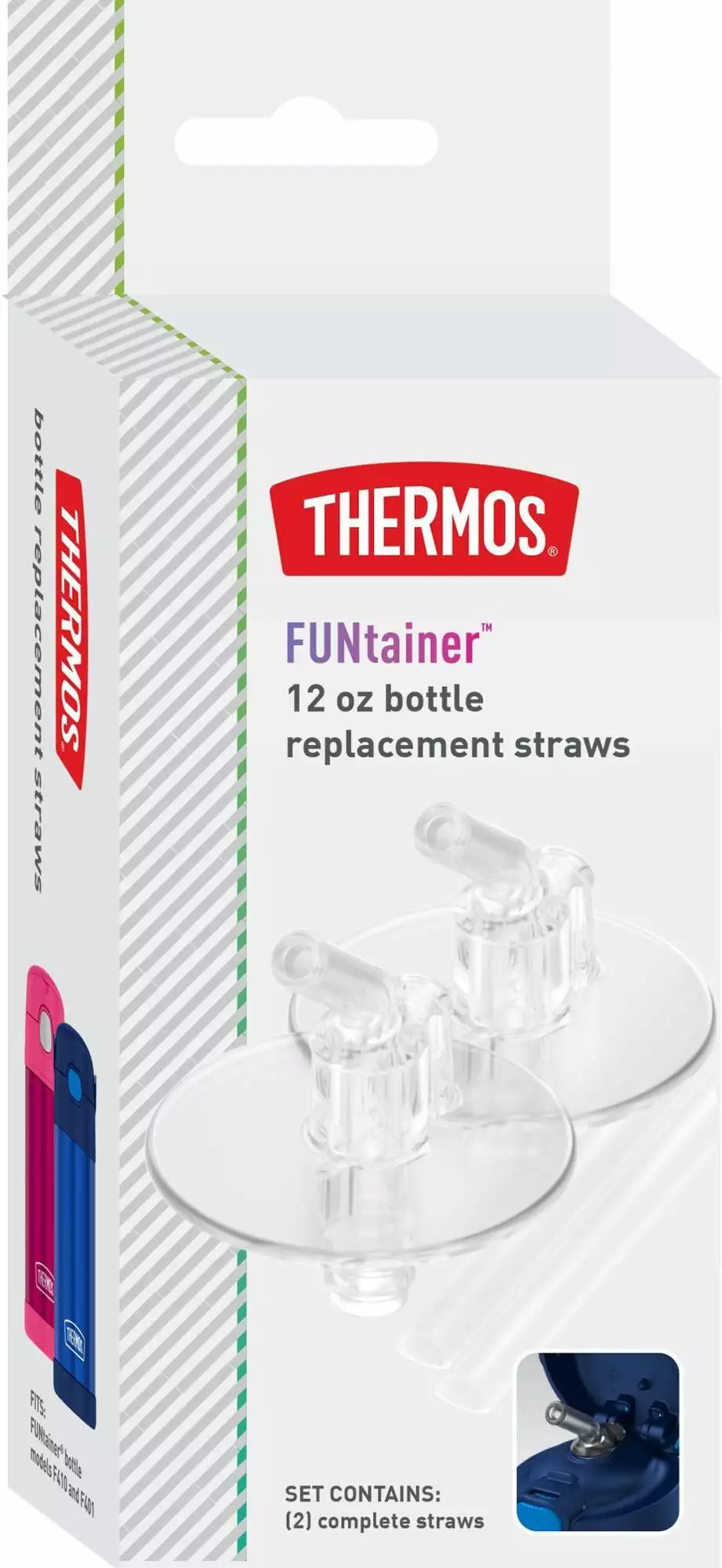 Thermos 12 OZ Funtainer Replacement Straws 2 Pack