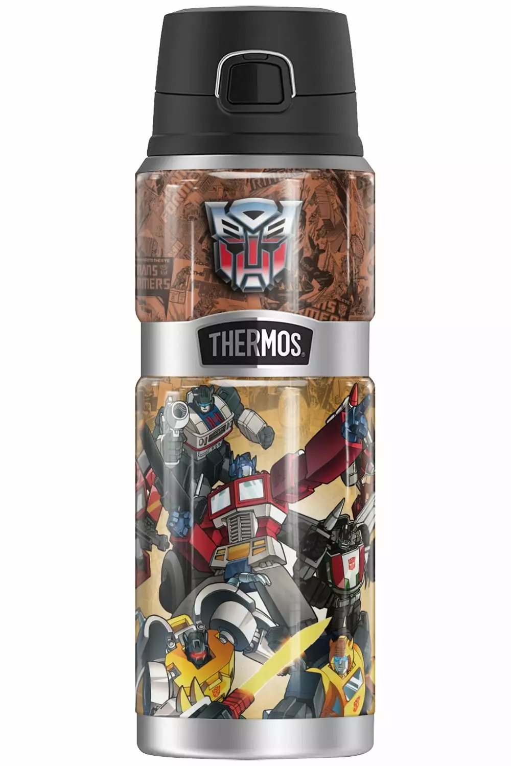 Transformers Autobots vs Decepticons THERMOS STAINLESS KING 24oz Vacuum Insulated Drink Bottle