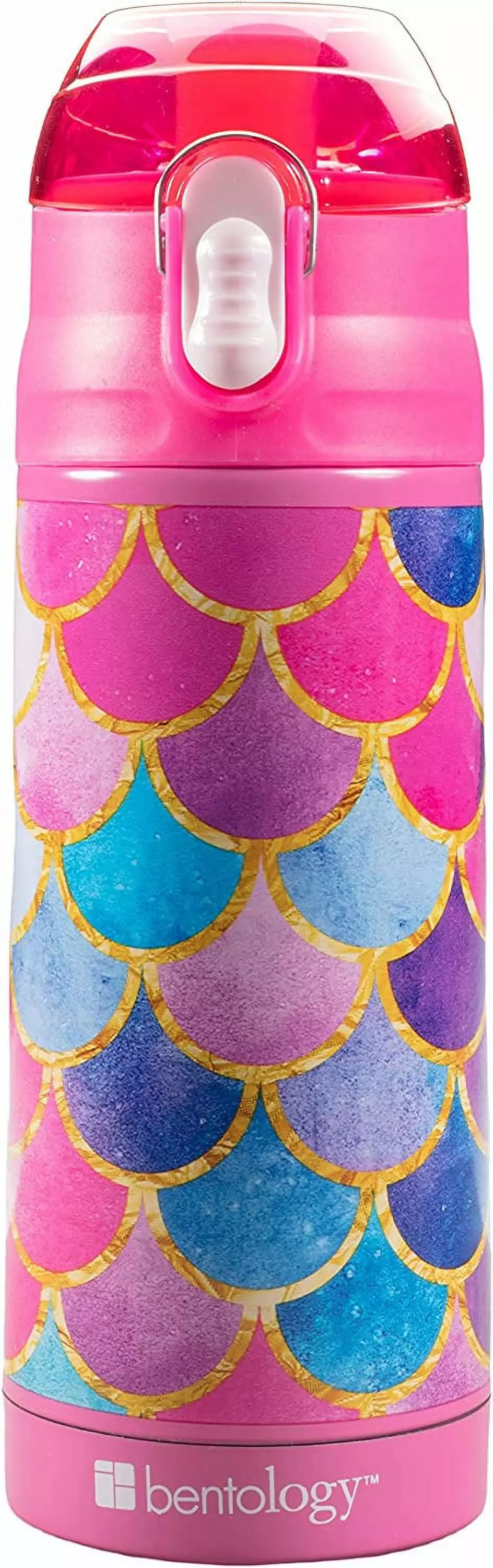 Bentology Stainless Steel 13 oz Mermaid Insulated Water Bottle Girls Leak Proof and BPA-Free