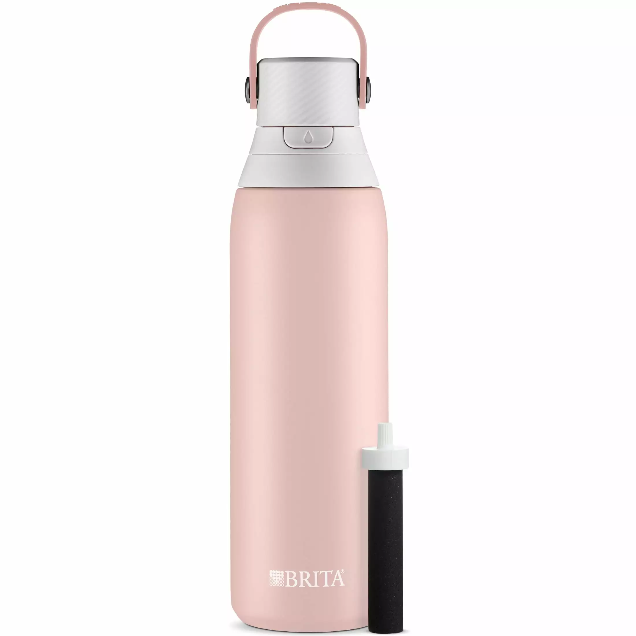 Brita 20oz Rose Premium Stainless Steel Leak Proof Filtered Water Bottle Straw