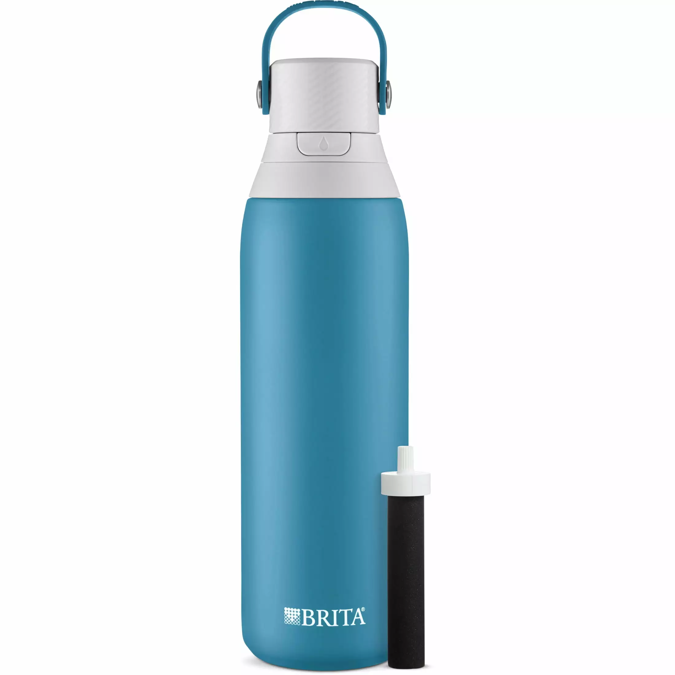 Brita 20 oz Blue Jay Premium Stainless Steel Leak Proof Filtered Insulated Water Bottle Straw