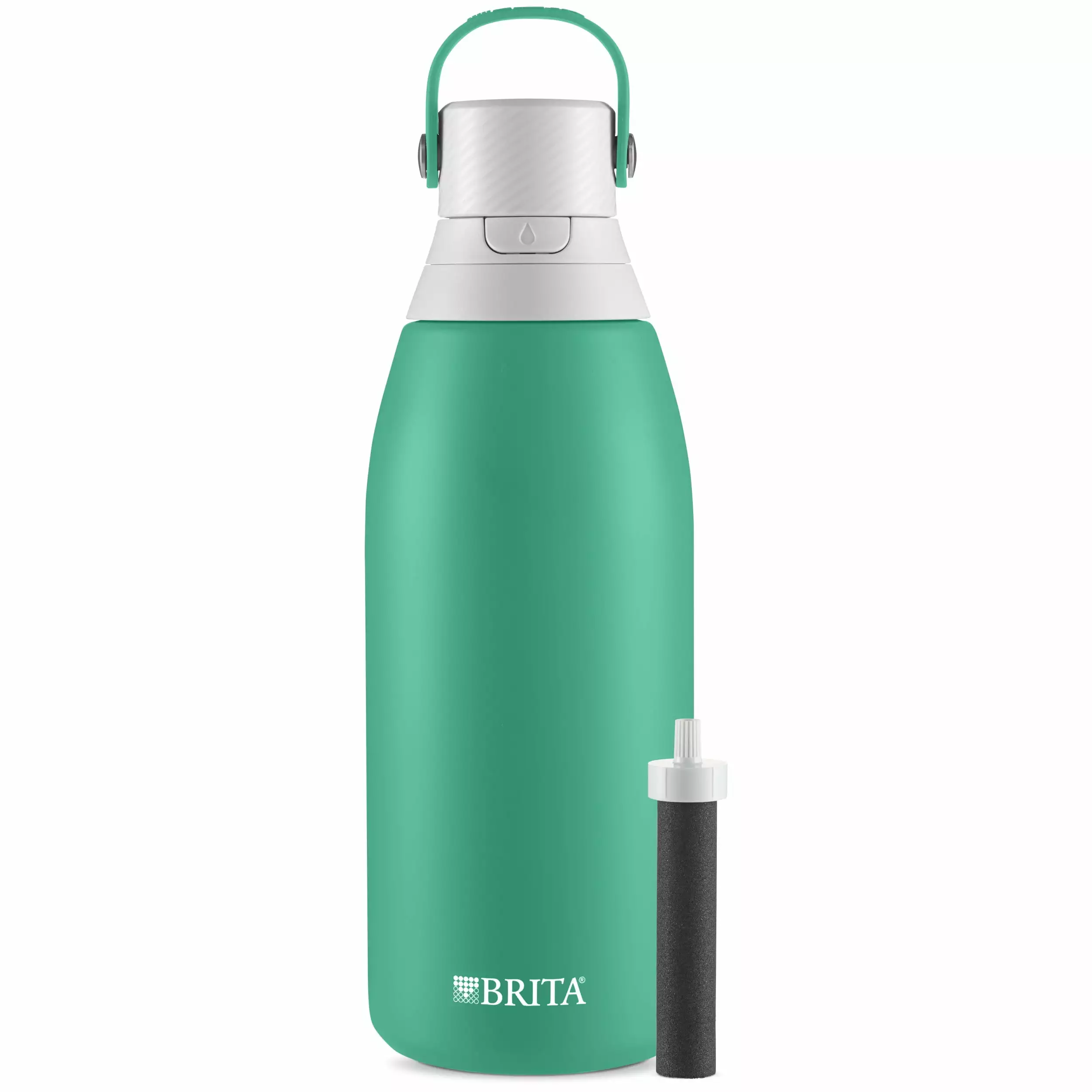 Brita Premium Stainless Steel Insulated Leak Proof Filtered Water Bottle 32 oz Jade