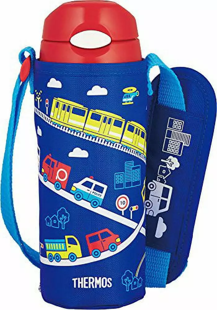 Thermos FHL-401F BL Vacuum Insulated Straw Bottle 400ml One Touch Blue