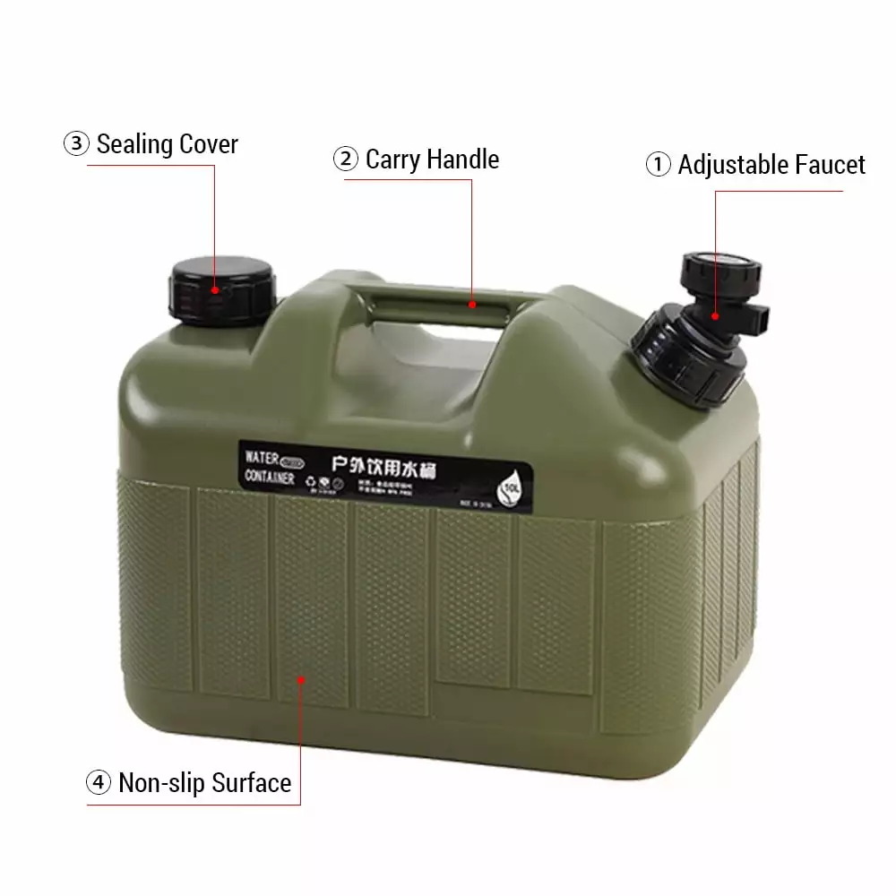 25L Portable PE Water Container Faucet Outdoor Camping Picnics Family Use