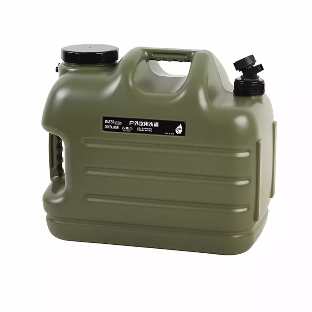 25L Portable PE Water Container Faucet Outdoor Camping Picnics Family Use