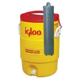 Commercial Water Cooler 5-Gallon Safety Yellow Red Lid Office Dispenser Igloo
