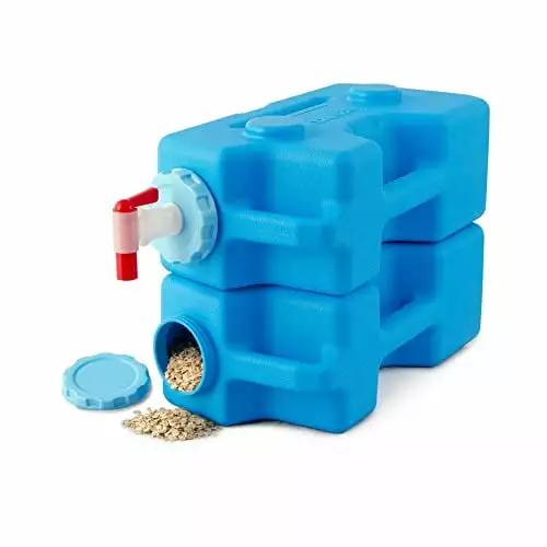 AquaBrick Emergency Water Storage Containers Ventless Spigot Cap Leak Proof Stackable 3 Gallon 2 Pack