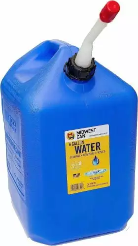 Midwest Can 6700 6 Gallon Potable Water Storage Container Pour Spout - Set 4
