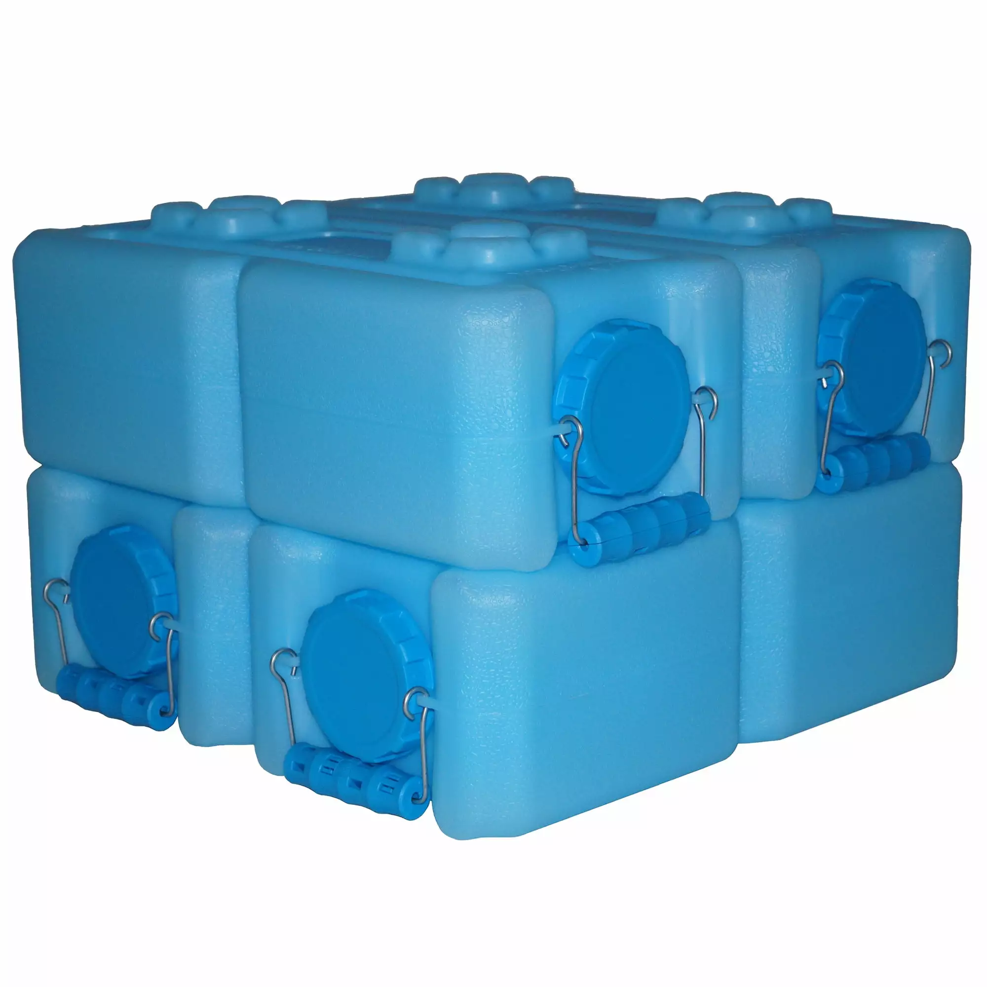 WaterBrick Stackable Water Container 3.5 Gallon 4 Pack Blue Emergency Water Storage BPA Free