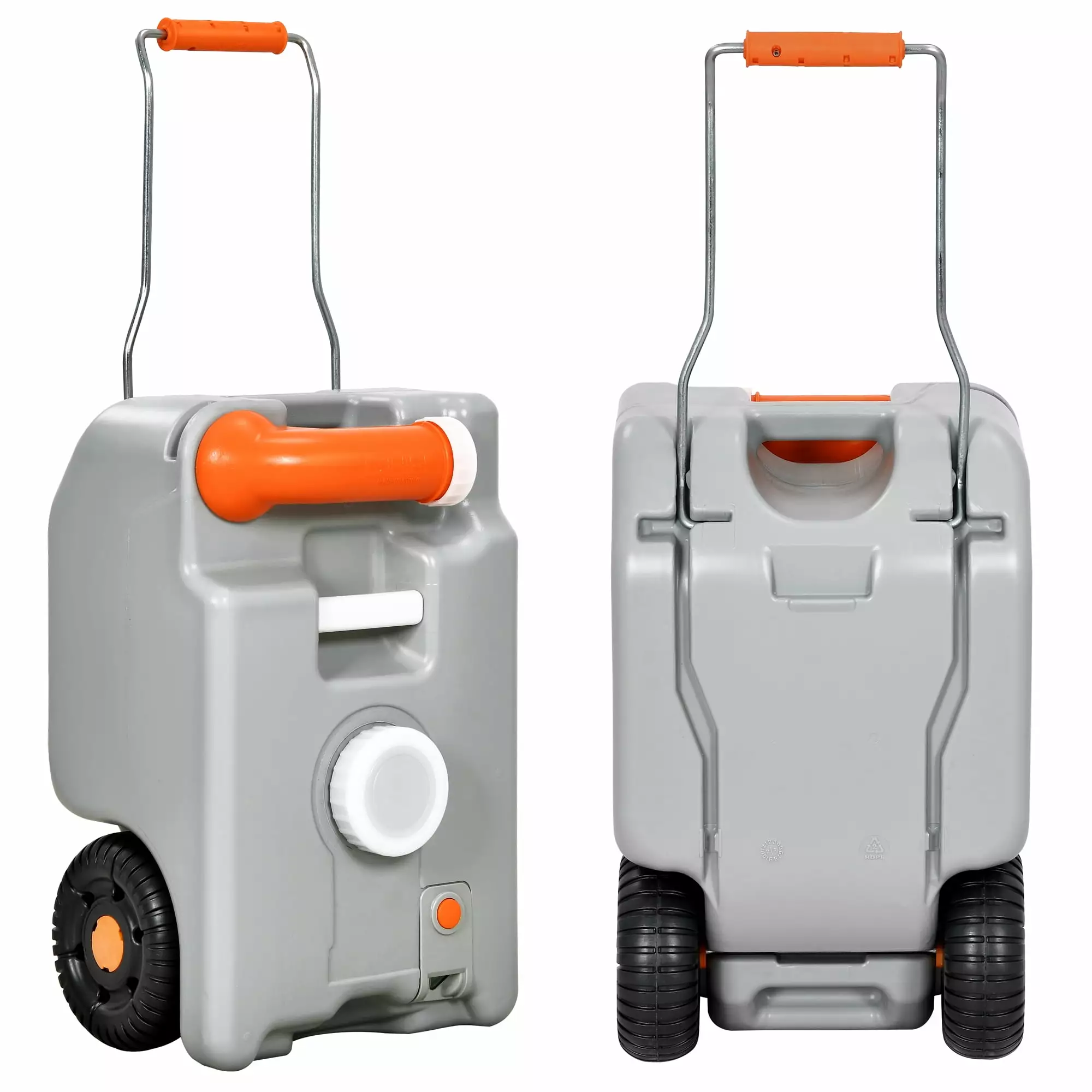 Dextrus 6.6 Gallon 25 L Large Capacity Portable Water Holding Tank Wheels Filling Port Gray