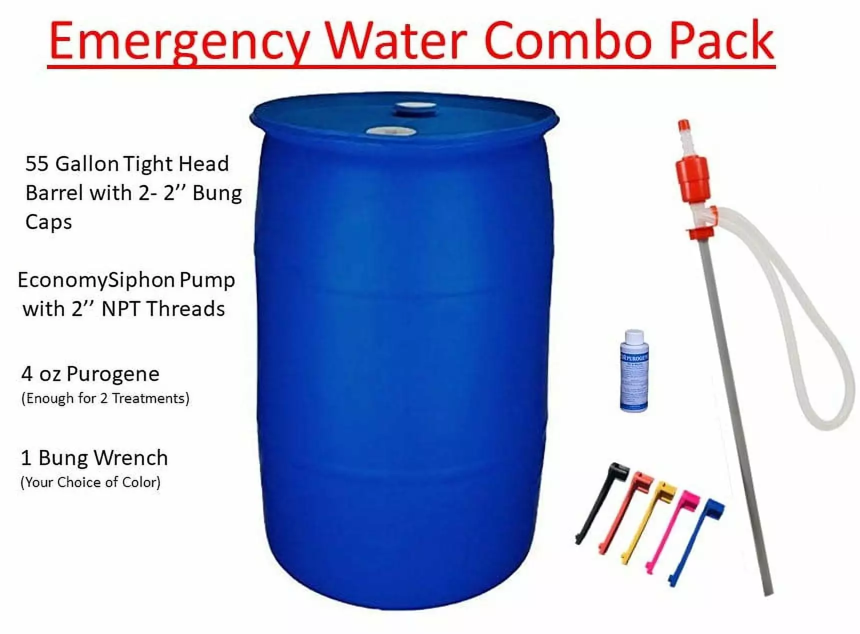 Emergency Combo Water Barrel Kit Survival and Preparedness