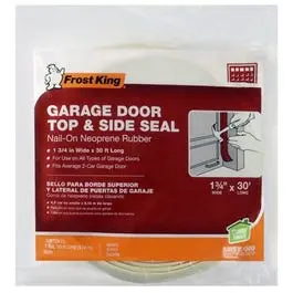 1-3/4" W x 30' L Garage Door Top & Side Weatherseal Insulation Frost King