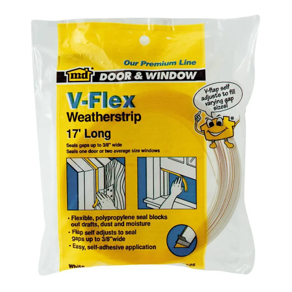 M-D White 17' 7/8" V-Flex Weatherstrip Doors and Windows