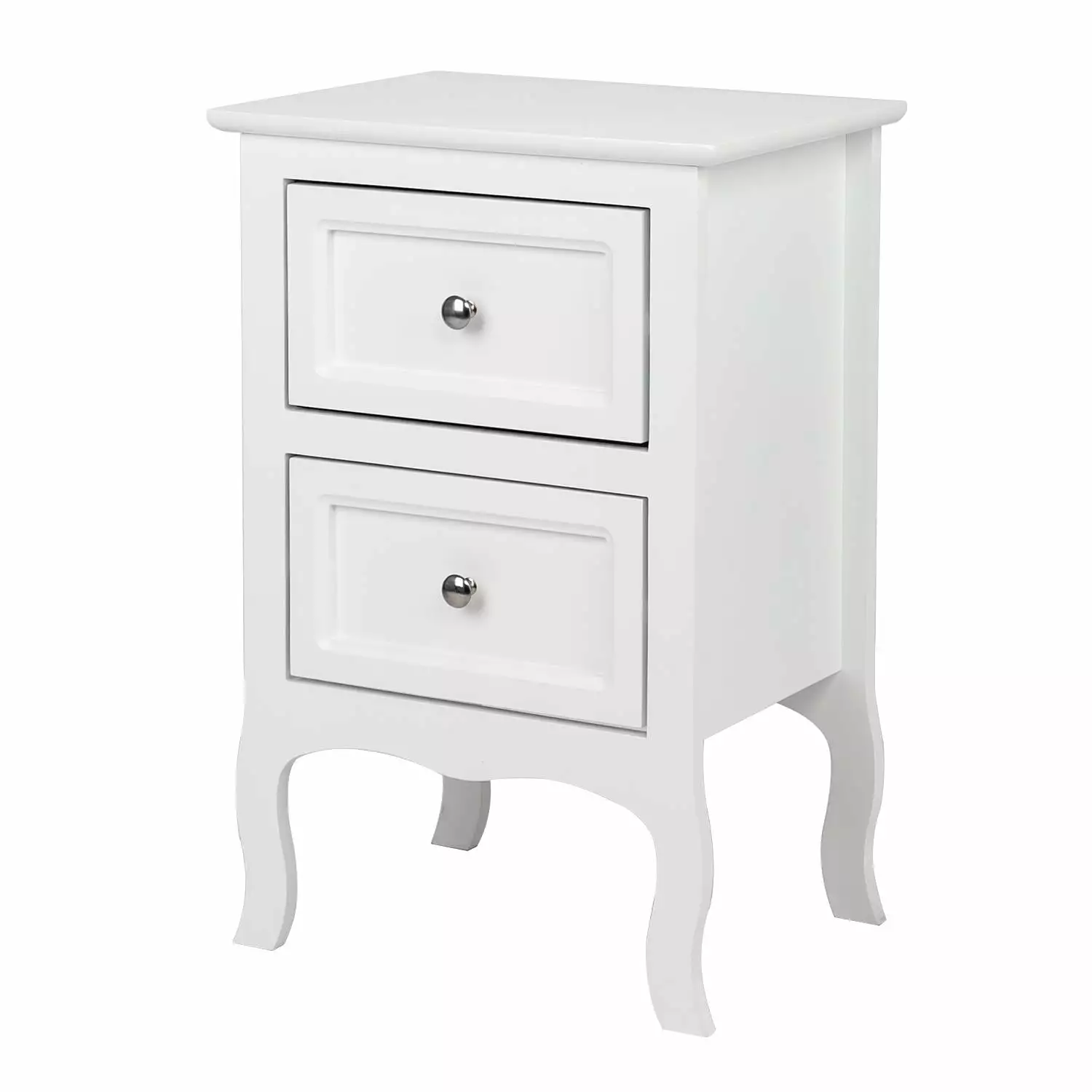 Ktaxon Bedside Table 2 Storage Drawers Night Table End Side Tables Coffee Table Bedroom White FCH