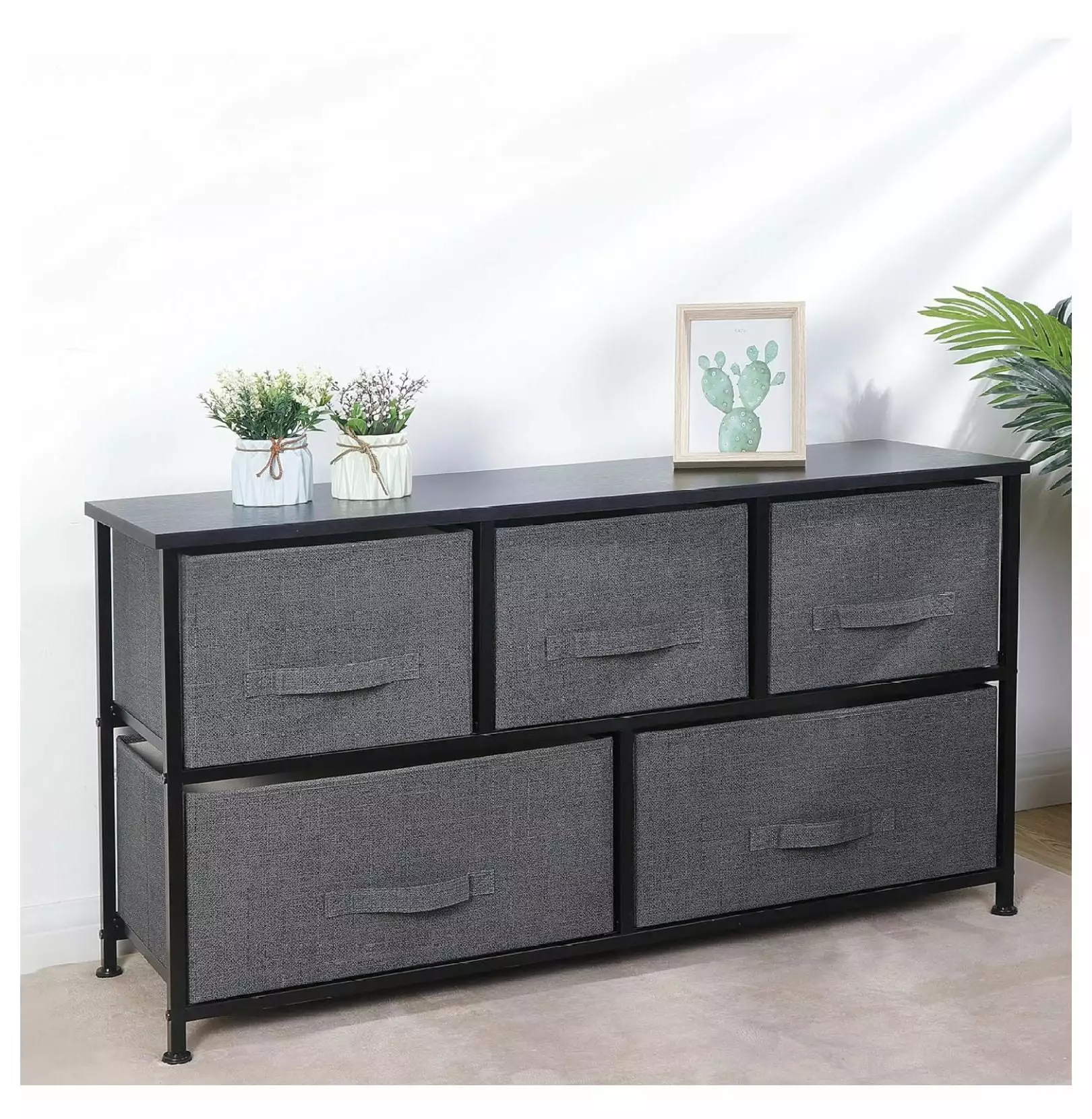 Zengpin Extra Wide Dresser Fabric Drawers - Storage Tower Arranger Bedroom or Closet